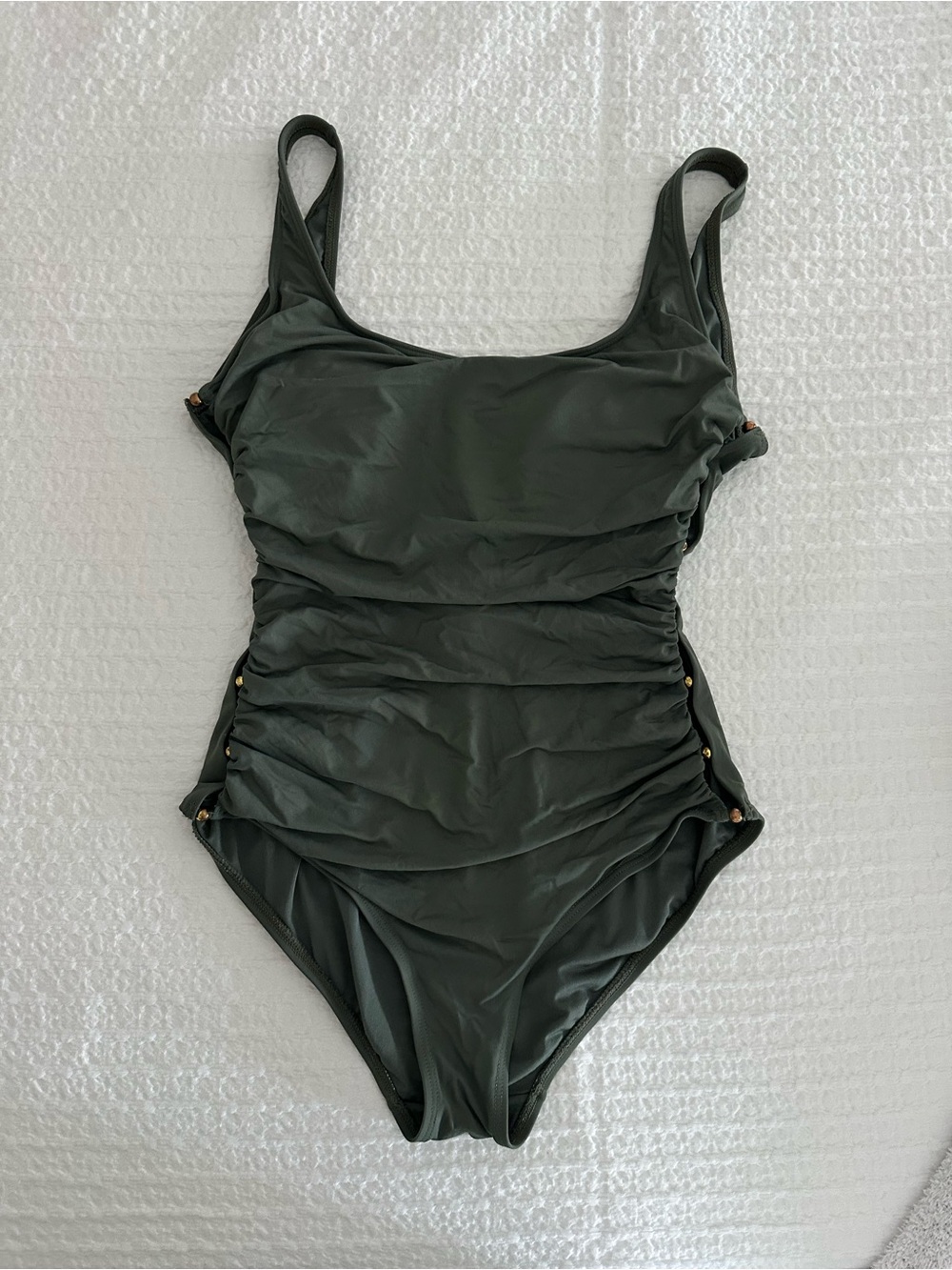 Carmen Marc Valvo Olive Green Swimwear Top